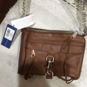 rebecca minkoff mini mac crossbody clutch in chocolate. NWT.